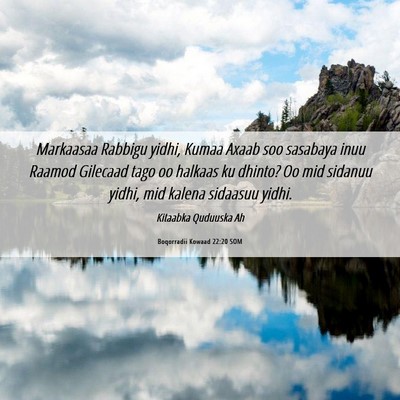 Picture 06 - Boqorradii Kowaad 22:20 SOM - Markaasaa Rabbigu yidhi, Kumaa Axaab soo sasabaya - Bible Verse Picture