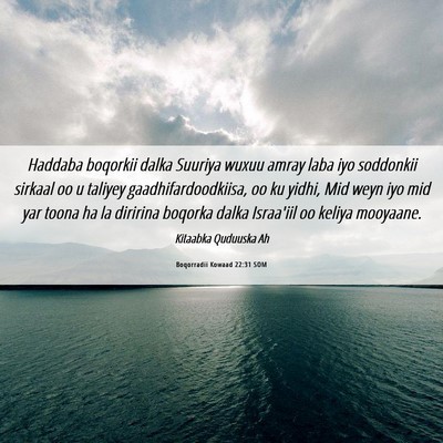 Picture 06 - Boqorradii Kowaad 22:31 SOM - Haddaba boqorkii dalka Suuriya wuxuu amray laba - Bible Verse Picture