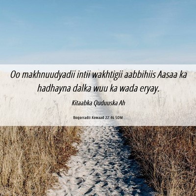 Picture 06 - Boqorradii Kowaad 22:46 SOM - Oo makhnuudyadii intii wakhtigii aabbihiis Aasaa - Bible Verse Picture