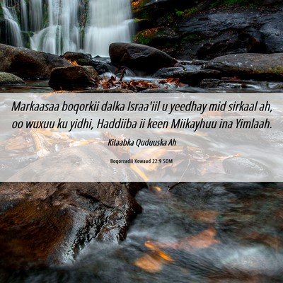 Picture 06 - Boqorradii Kowaad 22:9 SOM - Markaasaa boqorkii dalka Israa'iil u yeedhay mid - Bible Verse Picture