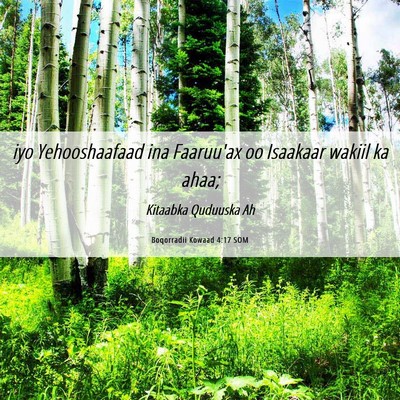 Picture 06 - Boqorradii Kowaad 4:17 SOM - iyo Yehooshaafaad ina Faaruu'ax oo Isaakaar - Bible Verse Picture
