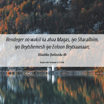 Picture 06 - Boqorradii Kowaad 4:9 SOM - Bendeqer oo wakiil ka ahaa Maqas, iyo Shacalbiim, - Bible Verse Picture