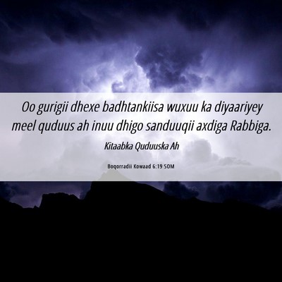 Picture 06 - Boqorradii Kowaad 6:19 SOM - Oo gurigii dhexe badhtankiisa wuxuu ka diyaariyey - Bible Verse Picture