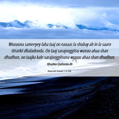Picture 06 - Boqorradii Kowaad 7:16 SOM - Wuxuuna sameeyey laba taaj oo naxaas la shubay ah - Bible Verse Picture