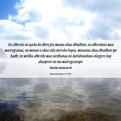 Picture 06 - Boqorradii Kowaad 7:31 SOM - Oo afkeeda oo qarka ku dhex jira wuxuu ahaa - Bible Verse Picture