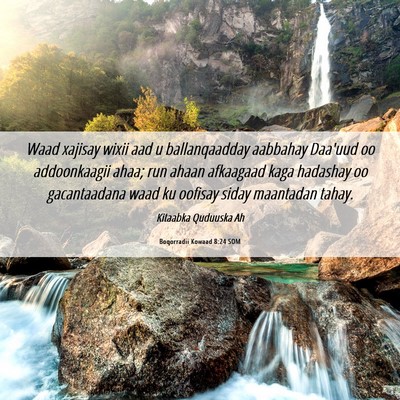 Picture 06 - Boqorradii Kowaad 8:24 SOM - Waad xajisay wixii aad u ballanqaadday aabbahay - Bible Verse Picture
