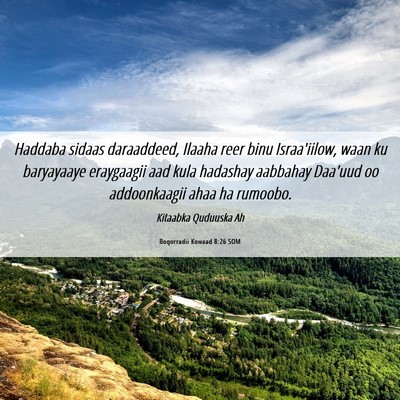 Picture 06 - Boqorradii Kowaad 8:26 SOM - Haddaba sidaas daraaddeed, Ilaaha reer binu - Bible Verse Picture
