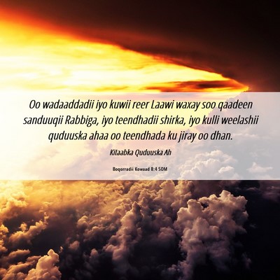 Picture 06 - Boqorradii Kowaad 8:4 SOM - Oo wadaaddadii iyo kuwii reer Laawi waxay soo - Bible Verse Picture