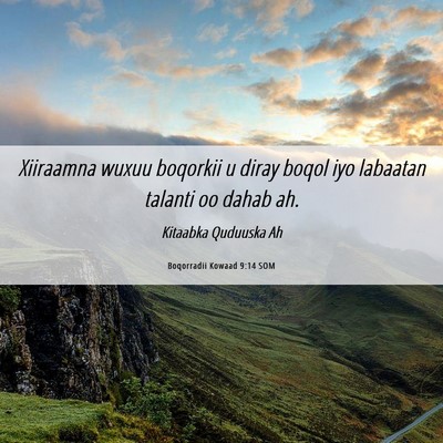 Picture 06 - Boqorradii Kowaad 9:14 SOM - Xiiraamna wuxuu boqorkii u diray boqol iyo - Bible Verse Picture