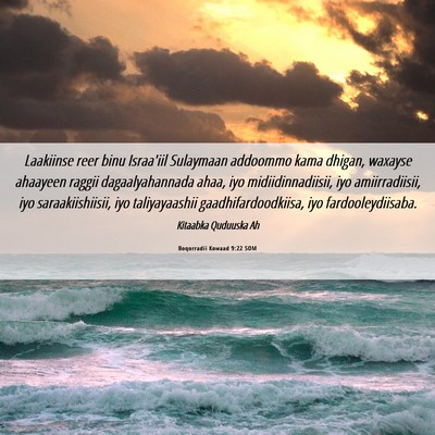 Picture 06 - Boqorradii Kowaad 9:22 SOM - Laakiinse reer binu Israa'iil Sulaymaan addoommo - Bible Verse Picture