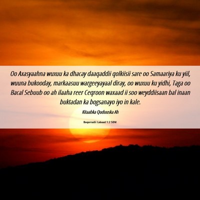Picture 06 - Boqorradii Labaad 1:2 SOM - Oo Axasyaahna wuxuu ka dhacay daaqaddii qolkiisii - Bible Verse Picture