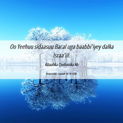 Picture 06 - Boqorradii Labaad 10:28 SOM - Oo Yeehuu sidaasuu Bacal uga baabbi'iyey dalka - Bible Verse Picture