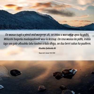 Picture 06 - Boqorradii Labaad 10:8 SOM - Oo waxaa isagii u yimid mid wargeeys ah, oo intuu - Bible Verse Picture