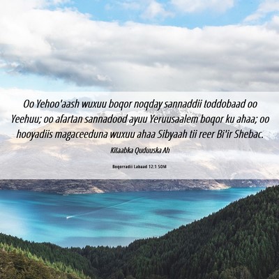 Picture 06 - Boqorradii Labaad 12:1 SOM - Oo Yehoo'aash wuxuu boqor noqday sannaddii - Bible Verse Picture