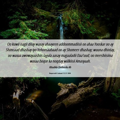 Picture 06 - Boqorradii Labaad 12:21 SOM - Oo kuwii isagii dilay waxay ahaayeen - Bible Verse Picture