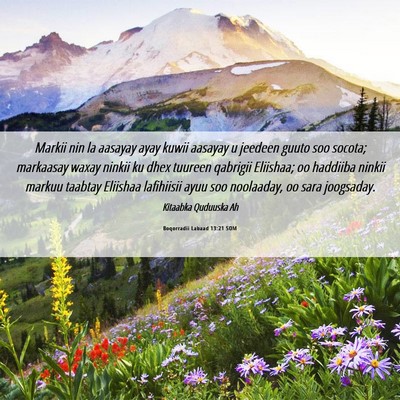 Picture 06 - Boqorradii Labaad 13:21 SOM - Markii nin la aasayay ayay kuwii aasayay u - Bible Verse Picture