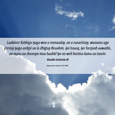 Picture 06 - Boqorradii Labaad 13:23 SOM - Laakiinse Rabbigu iyaga wuu u roonaaday, oo u - Bible Verse Picture