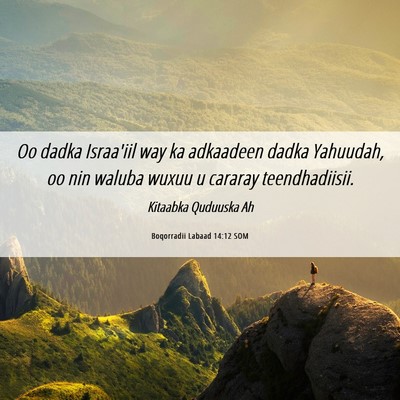 Picture 06 - Boqorradii Labaad 14:12 SOM - Oo dadka Israa'iil way ka adkaadeen dadka - Bible Verse Picture