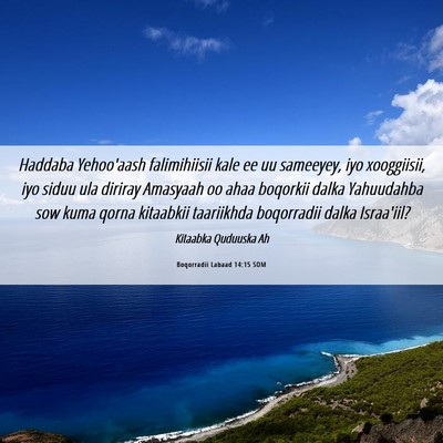 Picture 06 - Boqorradii Labaad 14:15 SOM - Haddaba Yehoo'aash falimihiisii kale ee uu - Bible Verse Picture