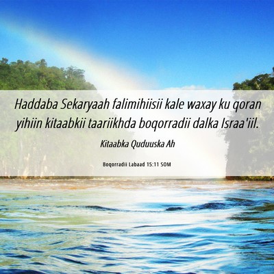 Picture 06 - Boqorradii Labaad 15:11 SOM - Haddaba Sekaryaah falimihiisii kale waxay ku - Bible Verse Picture