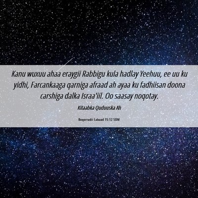 Picture 06 - Boqorradii Labaad 15:12 SOM - Kanu wuxuu ahaa eraygii Rabbigu kula hadlay - Bible Verse Picture