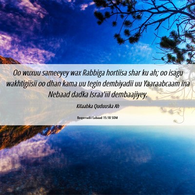 Picture 06 - Boqorradii Labaad 15:18 SOM - Oo wuxuu sameeyey wax Rabbiga hortiisa shar ku - Bible Verse Picture