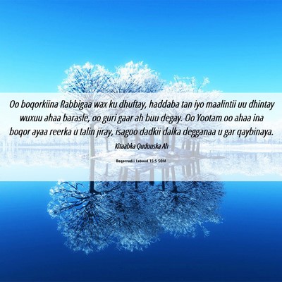 Picture 06 - Boqorradii Labaad 15:5 SOM - Oo boqorkiina Rabbigaa wax ku dhuftay, haddaba - Bible Verse Picture