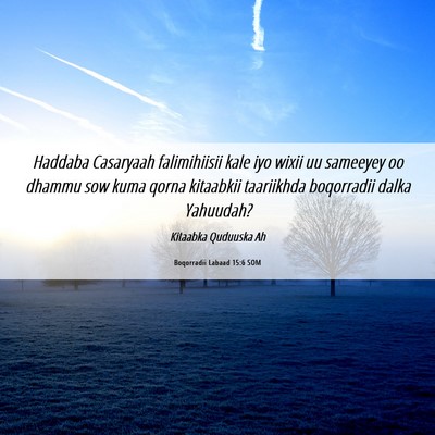 Picture 06 - Boqorradii Labaad 15:6 SOM - Haddaba Casaryaah falimihiisii kale iyo wixii uu - Bible Verse Picture