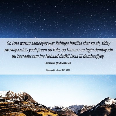Picture 06 - Boqorradii Labaad 15:9 SOM - Oo isna wuxuu sameeyey wax Rabbiga hortiisa shar - Bible Verse Picture