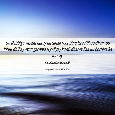 Picture 06 - Boqorradii Labaad 17:20 SOM - Oo Rabbigu wuxuu nacay farcankii reer binu - Bible Verse Picture
