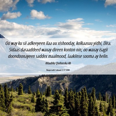 Picture 06 - Boqorradii Labaad 2:17 SOM - Oo way ku sii adkeeyeen ilaa uu xishooday, - Bible Verse Picture