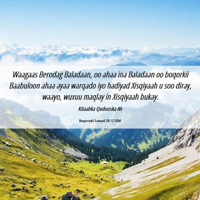 Picture 06 - Boqorradii Labaad 20:12 SOM - Waagaas Berodag Baladaan, oo ahaa ina Baladaan oo - Bible Verse Picture