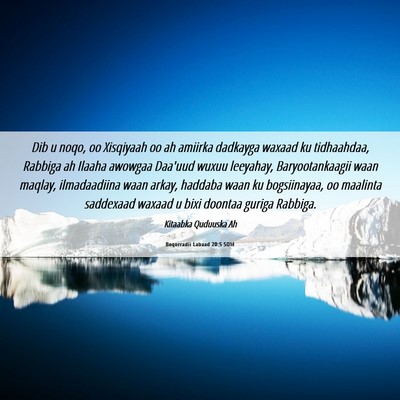 Picture 06 - Boqorradii Labaad 20:5 SOM - Dib u noqo, oo Xisqiyaah oo ah amiirka dadkayga - Bible Verse Picture