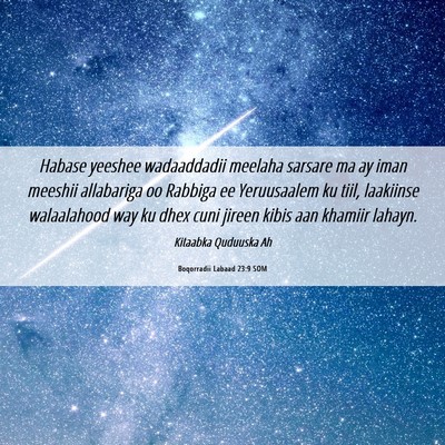 Picture 06 - Boqorradii Labaad 23:9 SOM - Habase yeeshee wadaaddadii meelaha sarsare ma ay - Bible Verse Picture