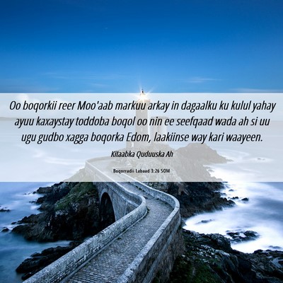 Picture 06 - Boqorradii Labaad 3:26 SOM - Oo boqorkii reer Moo'aab markuu arkay in dagaalku - Bible Verse Picture