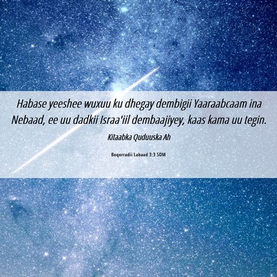Picture 06 - Boqorradii Labaad 3:3 SOM - Habase yeeshee wuxuu ku dhegay dembigii - Bible Verse Picture