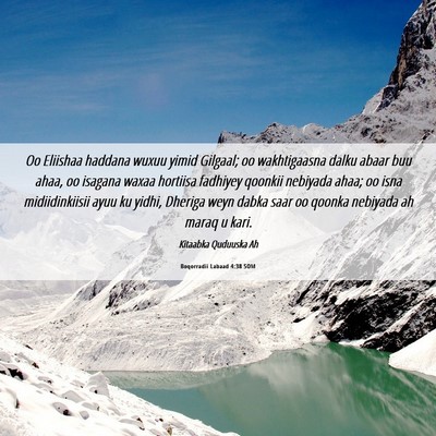 Picture 06 - Boqorradii Labaad 4:38 SOM - Oo Eliishaa haddana wuxuu yimid Gilgaal; oo - Bible Verse Picture