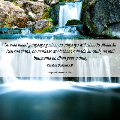 Picture 06 - Boqorradii Labaad 4:4 SOM - Oo waa inaad gurigaaga gashaa oo adiga iyo - Bible Verse Picture
