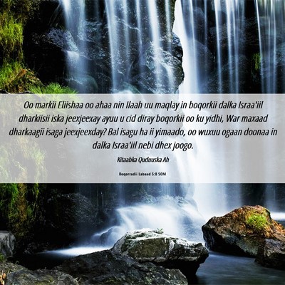 Picture 06 - Boqorradii Labaad 5:8 SOM - Oo markii Eliishaa oo ahaa nin Ilaah uu maqlay in - Bible Verse Picture