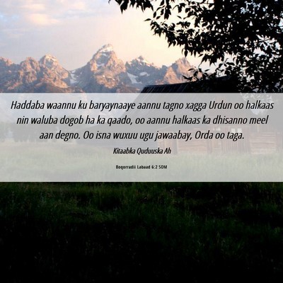 Picture 06 - Boqorradii Labaad 6:2 SOM - Haddaba waannu ku baryaynaaye aannu tagno xagga - Bible Verse Picture