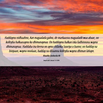 Picture 06 - Boqorradii Labaad 7:4 SOM - Haddaynu nidhaahno, Aan magaalada galno, de - Bible Verse Picture
