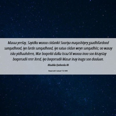 Picture 06 - Boqorradii Labaad 7:6 SOM - Maxaa yeelay, Sayidku wuxuu ciidankii Suuriya - Bible Verse Picture