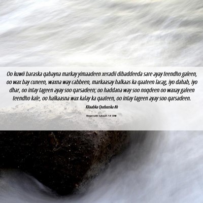 Picture 06 - Boqorradii Labaad 7:8 SOM - Oo kuwii baraska qabayna markay yimaadeen xeradii - Bible Verse Picture