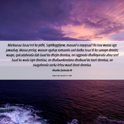 Picture 06 - Boqorradii Labaad 8:12 SOM - Markaasaa Xasaa'eel ku yidhi, Sayidkaygiiyow, - Bible Verse Picture