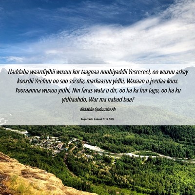 Picture 06 - Boqorradii Labaad 9:17 SOM - Haddaba waardiyihii wuxuu kor taagnaa noobiyaddii - Bible Verse Picture