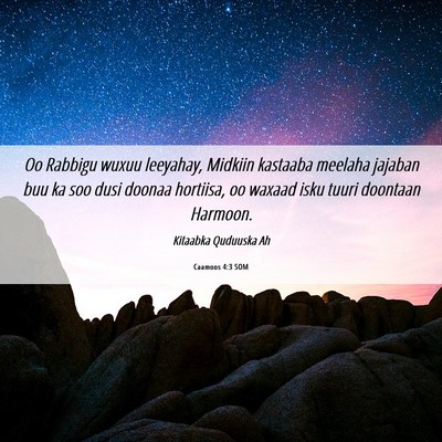 Picture 06 - Caamoos 4:3 SOM - Oo Rabbigu wuxuu leeyahay, Midkiin kastaaba - Bible Verse Picture