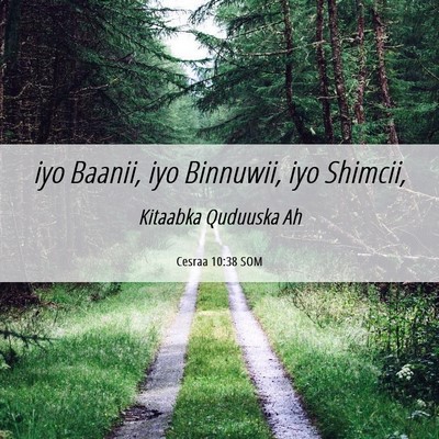 Picture 06 - Cesraa 10:38 SOM - iyo Baanii, iyo Binnuwii, iyo - Bible Verse Picture