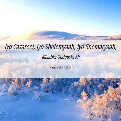 Picture 06 - Cesraa 10:41 SOM - iyo Casareel, iyo Shelemyaah, iyo - Bible Verse Picture