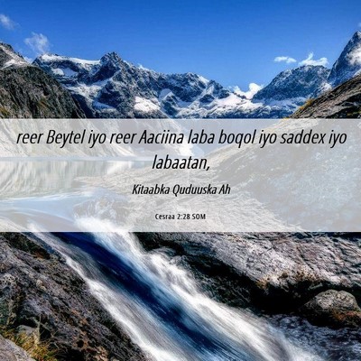Picture 06 - Cesraa 2:28 SOM - reer Beytel iyo reer Aaciina laba boqol iyo - Bible Verse Picture
