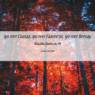 Picture 06 - Cesraa 2:49 SOM - iyo reer Cuusaa, iyo reer Faasee'ax, iyo reer - Bible Verse Picture